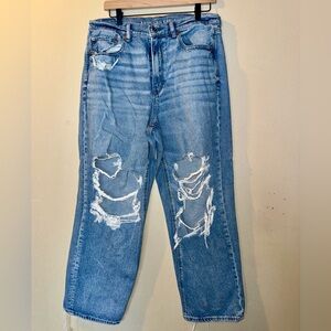 AEO Super High Rise Baggy Straight Jeans